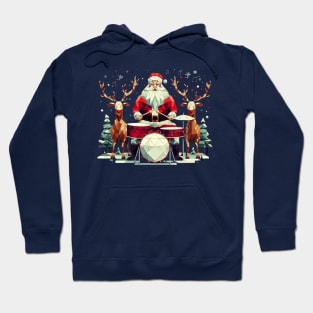 Christmas Santa Magician Drummer Hoodie